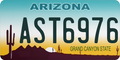 AZ license plate AST6976