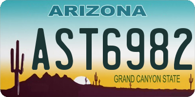 AZ license plate AST6982