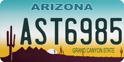 AZ license plate AST6985
