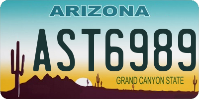 AZ license plate AST6989