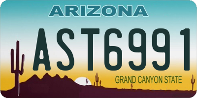 AZ license plate AST6991