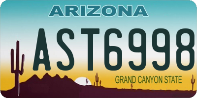 AZ license plate AST6998