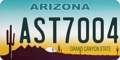 AZ license plate AST7004