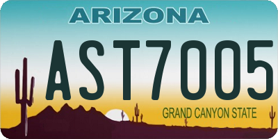 AZ license plate AST7005