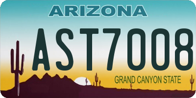 AZ license plate AST7008