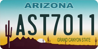 AZ license plate AST7011
