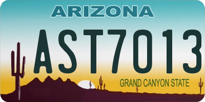 AZ license plate AST7013