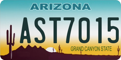 AZ license plate AST7015