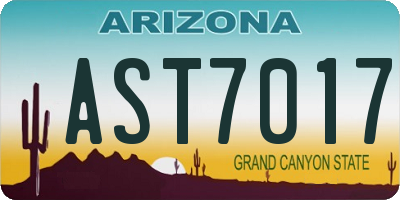 AZ license plate AST7017