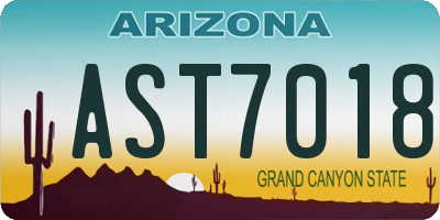 AZ license plate AST7018