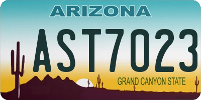 AZ license plate AST7023