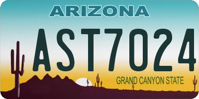 AZ license plate AST7024