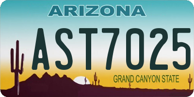 AZ license plate AST7025
