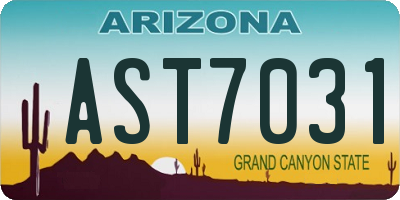 AZ license plate AST7031