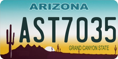 AZ license plate AST7035