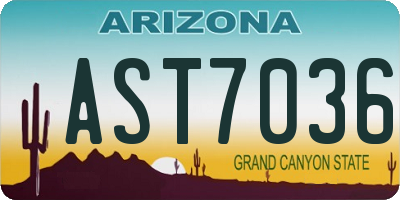 AZ license plate AST7036