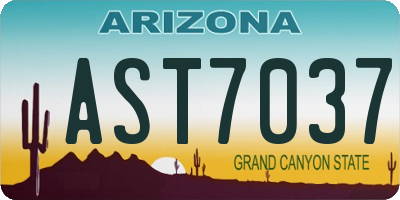 AZ license plate AST7037
