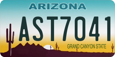 AZ license plate AST7041