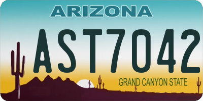 AZ license plate AST7042