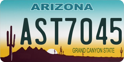 AZ license plate AST7045