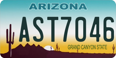 AZ license plate AST7046