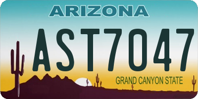 AZ license plate AST7047