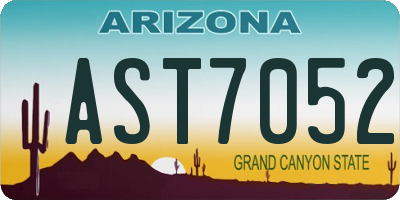 AZ license plate AST7052