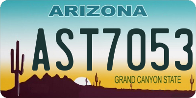 AZ license plate AST7053