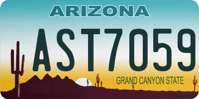 AZ license plate AST7059