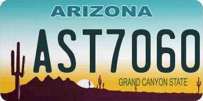 AZ license plate AST7060