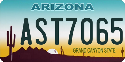 AZ license plate AST7065