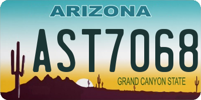 AZ license plate AST7068