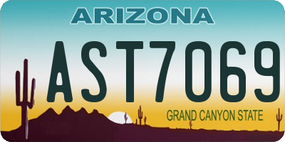AZ license plate AST7069