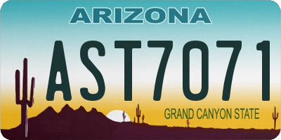 AZ license plate AST7071