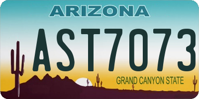 AZ license plate AST7073