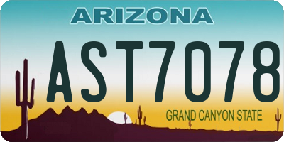 AZ license plate AST7078