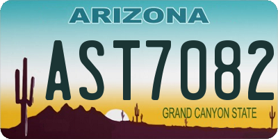 AZ license plate AST7082
