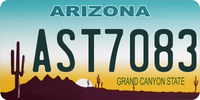 AZ license plate AST7083