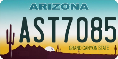 AZ license plate AST7085
