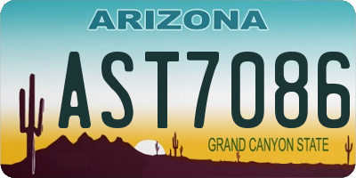AZ license plate AST7086