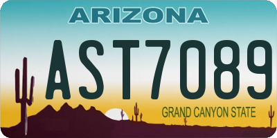 AZ license plate AST7089