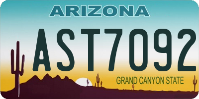 AZ license plate AST7092