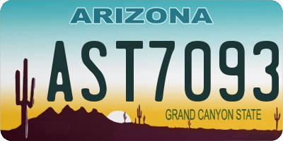 AZ license plate AST7093