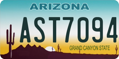 AZ license plate AST7094
