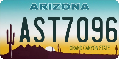 AZ license plate AST7096