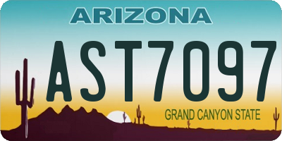 AZ license plate AST7097