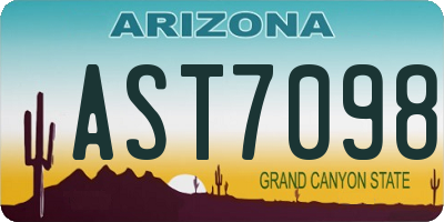 AZ license plate AST7098