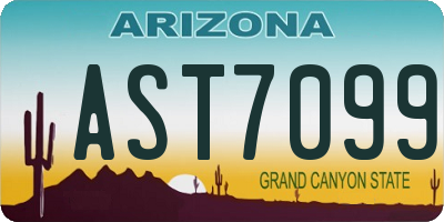 AZ license plate AST7099