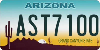 AZ license plate AST7100