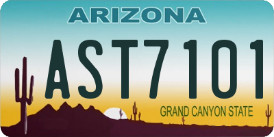 AZ license plate AST7101